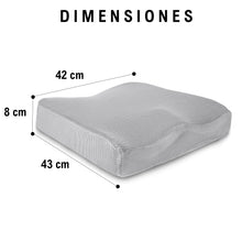 Cargar imagen en el visor de la galería, Cojín ortopédico Viscoelástico 42x43x8cm para Silla, Coche, Oficina.