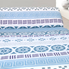 Cargar imagen en el visor de la galería, Juego de sábanas de 3 Piezas Invierno- Figuras Azul