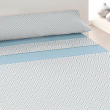 Cargar imagen en el visor de la galería, Juego Sábanas de Verano y Entretiempo 50% Algodón y 50% poliéster- Zig Zag Azul