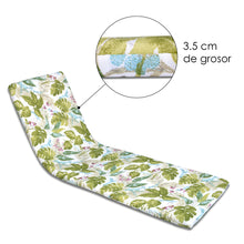 Cargar imagen en el visor de la galería, Cojín de Tumbona 180x50x3,5cm- Hojas Verde