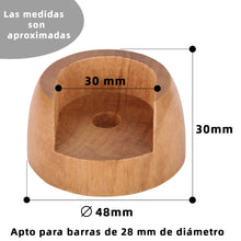 Cargar imagen en el visor de la galería, Soporte para Barra de Cortina Entre Paredes de Madera, 2unidades- Madera