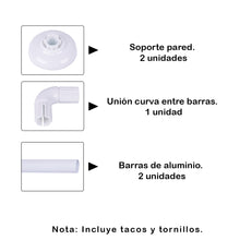 Cargar imagen en el visor de la galería, Barra de cortina de Ducha - Modelo L, blanco