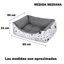 Cargar imagen en el visor de la galería, Cama para mascotas rellena de fibra - Estrellas - Mediana