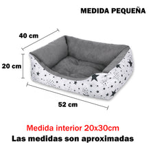 Cargar imagen en el visor de la galería, Cama para mascotas rellena de fibra - Estrellas - Pequeña