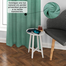 Cargar imagen en el visor de la galería, Cortinas de Salón Translúcidas, Lino, Modernas- Verde