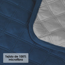 Cargar imagen en el visor de la galería, Funda de Sofá Reversible con Reposabrazos - Azul Marino