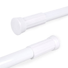 Cargar imagen en el visor de la galería, Barra extensible de aluminio para armario y cortina de ducha - 110 a 200 cm Blanco