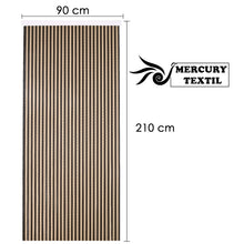 Cargar imagen en el visor de la galería, Medidas reales de la cortina de cordón de PVC para puertas de interior o exterior en color marrón y vainilla.