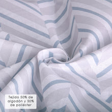 Cargar imagen en el visor de la galería, Juego Sábanas de Verano y Entretiempo 50% Algodón y 50% poliéster- Zig Zag Azul
