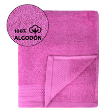 Cargar imagen en el visor de la galería, Juego de Toallas 100% Algodón de 500gsm.2Baño+2Manos, Fucsia