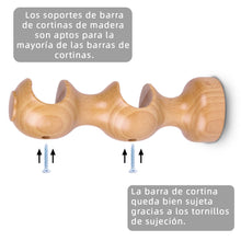 Cargar imagen en el visor de la galería, Pack de Dos Soportes de Madera para Barra Doble- Madera