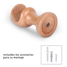 Cargar imagen en el visor de la galería, Pack de Dos Soportes para Barra de ø 28 mm- Madera