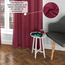 Cargar imagen en el visor de la galería, Cortinas Translúcidas de Salón 140x260cm, 2 Piezas- Granate