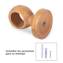 Cargar imagen en el visor de la galería, Pack de 2 Soportes Decorativos para Barra de Madera de Pared o Techo- Madera