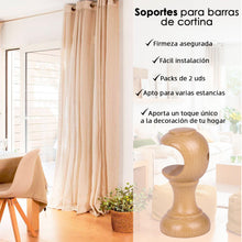 Cargar imagen en el visor de la galería, Pack de Dos Soportes para Barra de ø 28 mm- Madera