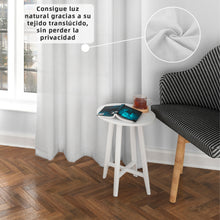 Cargar imagen en el visor de la galería, Cortinas Translúcidas de Salón 140x260cm, 2 Piezas- Blanco