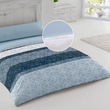 Cargar imagen en el visor de la galería, Juego de Funda Nórdica, 3 Piezas Cremallera Oculta - Espiral Azul