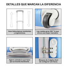 Cargar imagen en el visor de la galería, Maleta de estructura rígida - Modelo Cubo - Azul