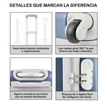 Cargar imagen en el visor de la galería, Maleta para equipaje de mano - Modelo liso - Azul oscuro