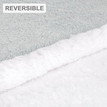 Cargar imagen en el visor de la galería, Manta reversible para sofá o cama de borreguito y franela- Grisaceo