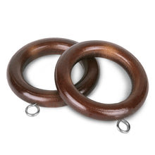Cargar imagen en el visor de la galería, Anillas de Cortina de Madera con Gancho de Acero- Marrón