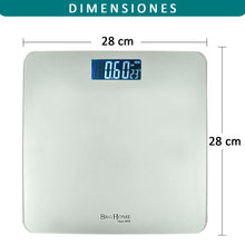 Cargar imagen en el visor de la galería, Báscula de Baño Digital ultrafina de vidrio templado para el baño con sensores de alta precisión, tecnología step-on y pantalla LCD