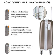 Cargar imagen en el visor de la galería, Maleta para equipaje de mano - Modelo liso - Marrón