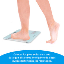 Cargar imagen en el visor de la galería, Báscula inteligente Analiza 8 Funciones, Monitores de Composición Corporal con App para Peso Corporal, Grasa, Agua, IMC, BMR, Masa Muscula
