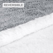 Cargar imagen en el visor de la galería, Manta reversible para sofá o cama de borreguito y franela- Gris Oscuro