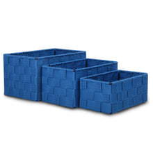 Cargar imagen en el visor de la galería, Pack de 3 Cajas de Almacenaje Decorativas- Azul
