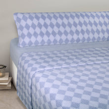 Cargar imagen en el visor de la galería, Juego de sábanas Coralina de 3 Piezas, Polar Térmica, Extra Suave - Rombo Azul