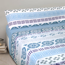 Cargar imagen en el visor de la galería, Juego de sábanas de 3 Piezas Invierno- Figuras Azul