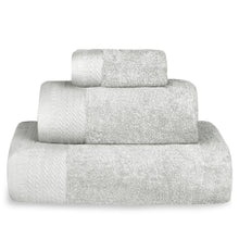 Cargar imagen en el visor de la galería, Juego de Toallas 100% Algodón de 500gsm.1Baño+1Mano+1Bide, Gris Claro