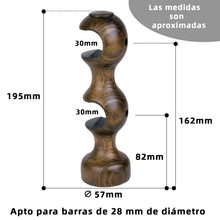 Cargar imagen en el visor de la galería, Pack de Dos Soportes de Madera para Barra Doble- Marrón