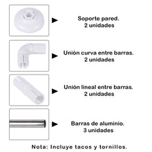 Cargar imagen en el visor de la galería, Barra de cortina de Ducha - Modelo L+U, Plata
