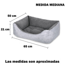 Cargar imagen en el visor de la galería, Cama para mascotas rellena de fibra - Gris - Mediana