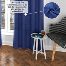 Cargar imagen en el visor de la galería, Cortinas Translúcidas de Salón 140x260cm, 2 Piezas- Azul