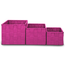 Cargar imagen en el visor de la galería, Pack de 3 Cajas de Almacenaje Decorativas- Fucsia