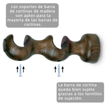 Cargar imagen en el visor de la galería, Pack de Dos Soportes de Madera para Barra Doble- Marrón