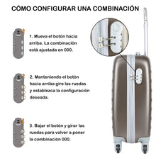 Cargar imagen en el visor de la galería, Maleta de estructura rígida - Modelo Cubo - Marrón