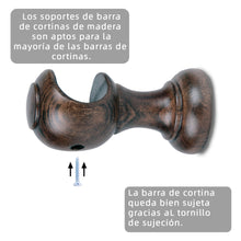 Cargar imagen en el visor de la galería, Pack de Dos Soportes para Barra de ø 28 mm- Marrón