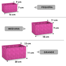 Cargar imagen en el visor de la galería, Pack de 3 Cajas de Almacenaje Decorativas- Fucsia
