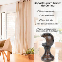 Cargar imagen en el visor de la galería, Pack de Dos Soportes para Barra de ø 28 mm- Marrón