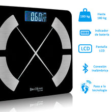 Cargar imagen en el visor de la galería, Báscula inteligente Analiza 8 Funciones, Monitores de Composición Corporal con App para Peso Corporal, Grasa, Agua, IMC, BMR, Masa Muscula