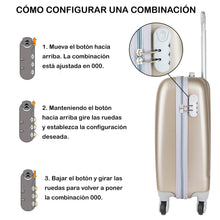 Cargar imagen en el visor de la galería, Maleta para equipaje de mano - Modelo liso - Champange