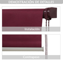 Cargar imagen en el visor de la galería, Estor Enrollable Translúcido Liso Burdeos