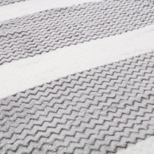 Cargar imagen en el visor de la galería, Manta Terciopelo Suave, Multiusos de Franela - Zig Zag Gris