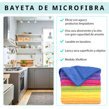 Cargar imagen en el visor de la galería, Bayetas de Microfibra para la Limpieza, Reutilizable 30x40cm- 12pcs