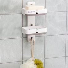 Cargar imagen en el visor de la galería, Jabonera con Ventosa Doble de Baño con Escurridor Extraíble