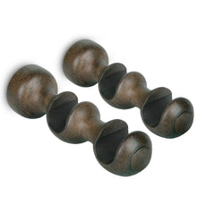 Cargar imagen en el visor de la galería, Pack de Dos Soportes de Madera para Barra Doble- Marrón